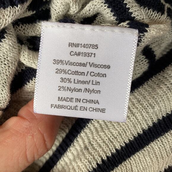 BROCHU WALKER V Neck Button Up Striped Cardigan Sweater Size Medium - Picture 10 of 11